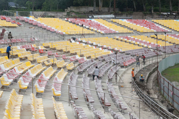 त्रिवि क्रिकेट मैदानको प्याराफिट निर्माण अन्तिम चरणमा 