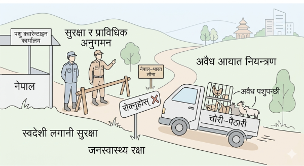 अवैध पशु आयात रोक्न कडा अनुगमन
