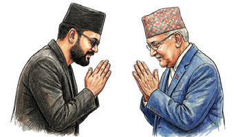 ओली कमलमा गाउँलेसँग, बालेन उक्लिए पाथीभरा