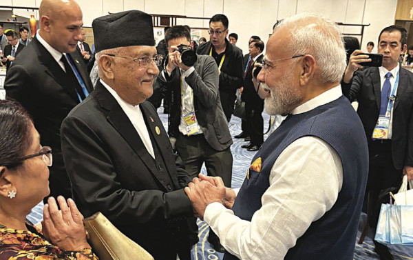 एससीओमा ओली–मोदी भेट