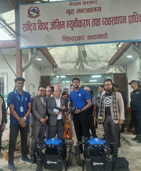 नेपालको बाढी राहतमा ड्रोन प्रयोगः मन्त्री डा. महावीर पुनद्वारा गरुडा एरोस्पेसको प्रशंसा