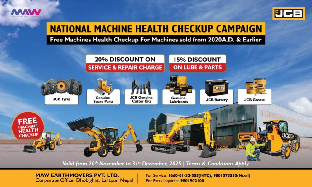 एमएडब्लू अर्थमुभर्सको जेसीबी मेसिन हेल्थ चेकअप अभियान