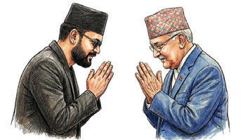 ओली कमलमा गाउँलेसँग, बालेन उक्लिए पाथीभरा