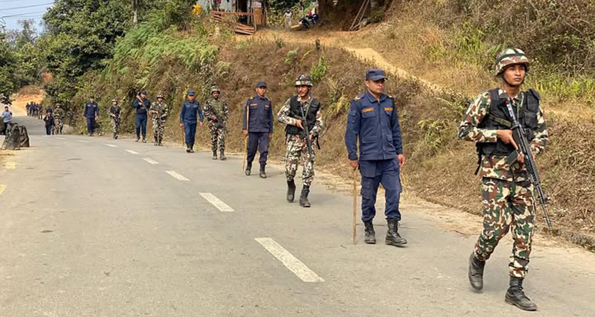 एकीकृत सुरक्षा योजनाअनुसार निर्वाचन सुरक्षा व्यवस्थापन गर्दै सेना